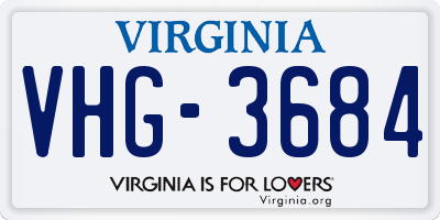 VA license plate VHG3684