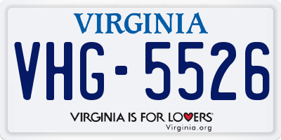 VA license plate VHG5526