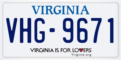 VA license plate VHG9671