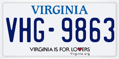 VA license plate VHG9863