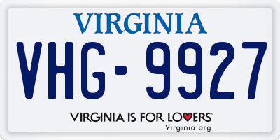 VA license plate VHG9927