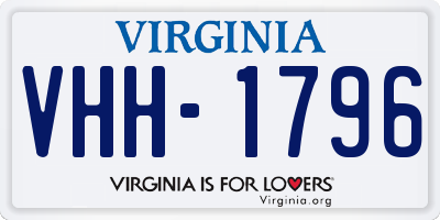 VA license plate VHH1796