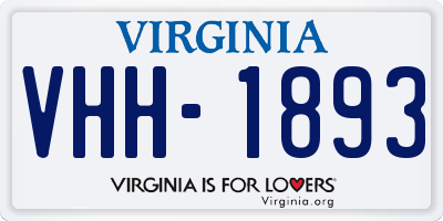 VA license plate VHH1893