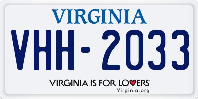 VA license plate VHH2033
