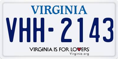 VA license plate VHH2143