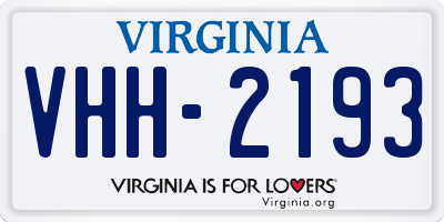 VA license plate VHH2193