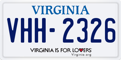 VA license plate VHH2326