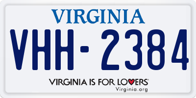 VA license plate VHH2384