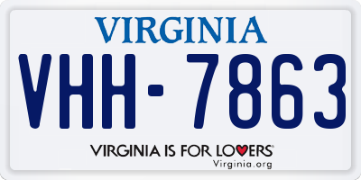 VA license plate VHH7863