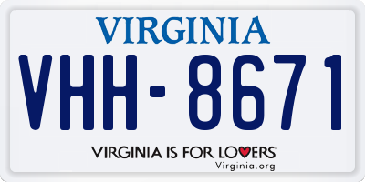 VA license plate VHH8671