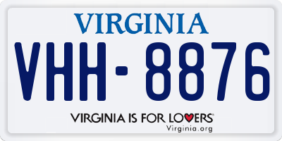 VA license plate VHH8876