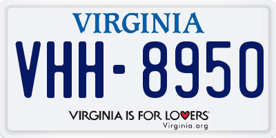 VA license plate VHH8950