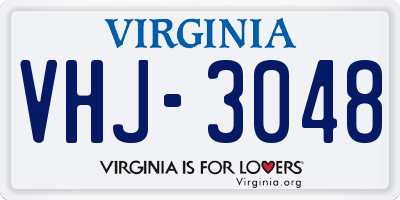 VA license plate VHJ3048