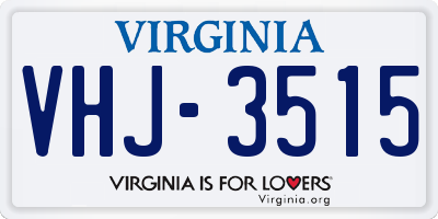 VA license plate VHJ3515