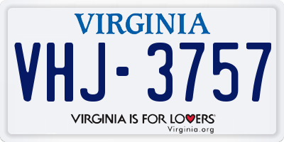 VA license plate VHJ3757