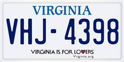 VA license plate VHJ4398