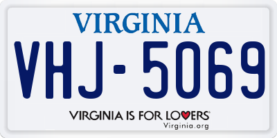 VA license plate VHJ5069
