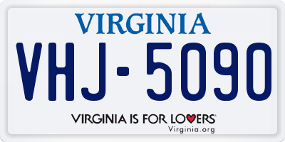 VA license plate VHJ5090