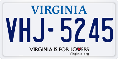VA license plate VHJ5245