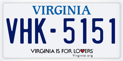 VA license plate VHK5151