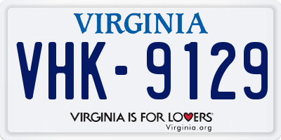 VA license plate VHK9129