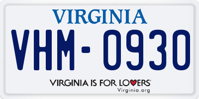 VA license plate VHM0930