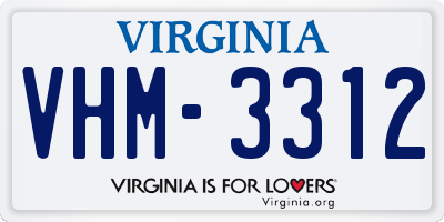 VA license plate VHM3312