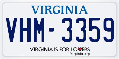 VA license plate VHM3359