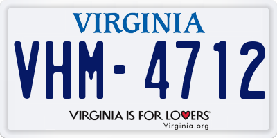 VA license plate VHM4712