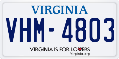 VA license plate VHM4803