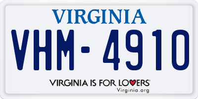 VA license plate VHM4910