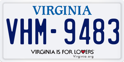 VA license plate VHM9483