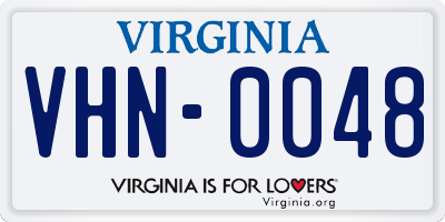 VA license plate VHN0048