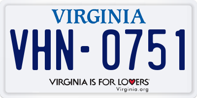 VA license plate VHN0751