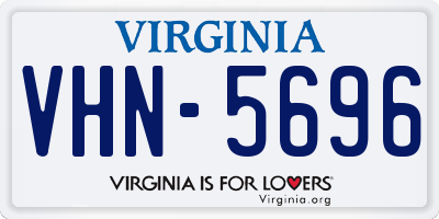 VA license plate VHN5696
