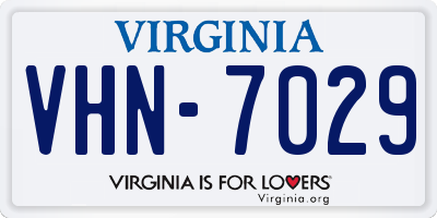 VA license plate VHN7029