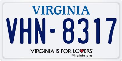VA license plate VHN8317