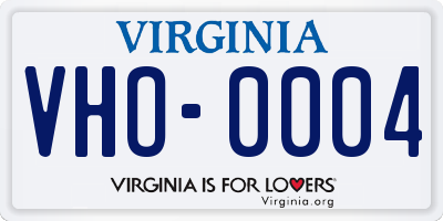 VA license plate VHO0004