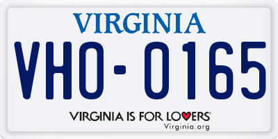 VA license plate VHO0165