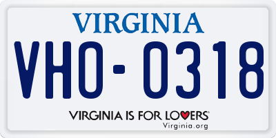VA license plate VHO0318