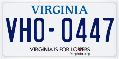 VA license plate VHO0447