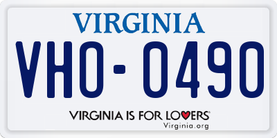 VA license plate VHO0490