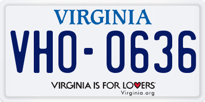 VA license plate VHO0636