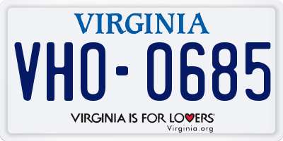 VA license plate VHO0685