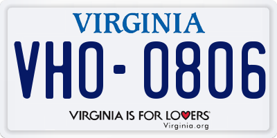 VA license plate VHO0806