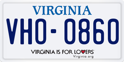 VA license plate VHO0860
