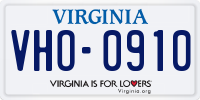 VA license plate VHO0910
