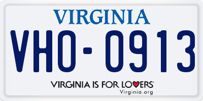 VA license plate VHO0913
