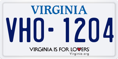 VA license plate VHO1204