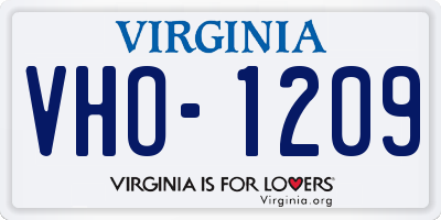 VA license plate VHO1209